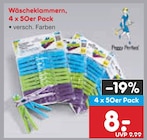 Aktuelles Wäscheklammern, 4 x 50er Pack Angebot bei Netto Marken-Discount in Bielefeld ab 8,00 €