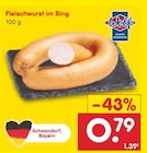 Netto Marken-Discount Großwiesenhof - Fleischwurst im Ring Angebot im Prospekt Fleischwurst im Ring bei Netto Marken-Discount im Großwiesenhof Prospekt für 0,79 €
