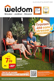 Promotion Bricolage et Jardin dans le prospectus Weldom, valable du 22/07/2026 au 18/08/2026 Promo Bricolage et Jardin dans le catalogue Weldom du moment à la page 1