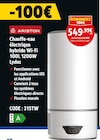 Chauffe-eau électrique hybride Wi-Fi 100L 1200W Lydos - ARISTON - Screwfix à Tourcoing Chauffe-eau électrique hybride Wi-Fi 100L 1200W Lydos - ARISTON en promo chez Screwfix Tourcoing à 549,99 €