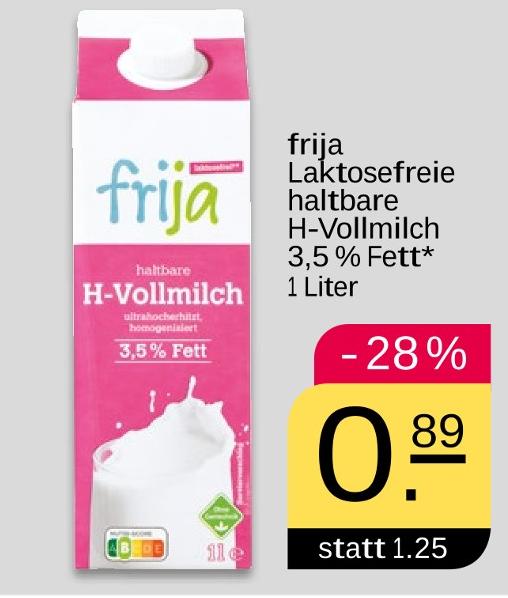 Laktosefreie haltbare H-Vollmilch 3,5 % Fett