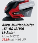 Akku-Multischleifer TE-OS 18/150 Li-Solo im aktuellen toom Baumarkt Prospekt