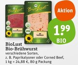 Bio-Brühwurst Angebote von BioLust bei tegut Erlangen für 1,99 €