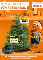 Weihnachtsbaum im OBI Prospekt in Kolbermoor Aktueller OBI Prospekt mit Weihnachtsbaum, "DEZEMBERANGEBOTE FÜR ROSENHEIM.", Seite 1