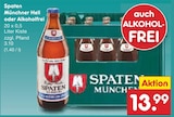 Münchner Hell oder Alkoholfrei im Netto Marken-Discount Prospekt Münchner Hell oder Alkoholfrei von Spaten im aktuellen Netto Marken-Discount Prospekt für 13,99 €