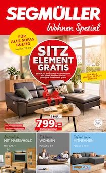 Couch im Segmüller Prospekt "Segmüller Wohnen Spezial" mit 24 Seiten (Augsburg)