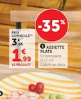 Assiette plate en promo chez Hyper U Nantes à 1,99 €