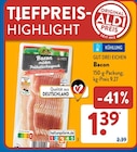 Bacon milder Frühstücksspeck im ALDI SÜD Prospekt Bacon milder Frühstücksspeck von Gut Drei Eichen im aktuellen ALDI SÜD Prospekt für 1,39 €