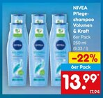 Pflegeshampoo Volumen & Kraft Angebote von NIVEA bei Netto Marken-Discount Erkrath für 13,99 €