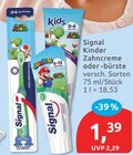Kinder Zahncreme oder -bürste von Signal für 1,39 € bei budni im Angebot Kinder Zahncreme oder -bürste von Signal im aktuellen budni Prospekt