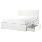 Aktuelles Bettgestell hoch mit 2 Schubkästen weiß/Leirsund 140x200 cm Angebot bei IKEA in Freiburg (Breisgau) ab 378,00 €