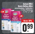 Aktuelles Unsere Haltbare Vollmilch oder Unsere Haltbare Fettarme Milch Angebot bei EDEKA in Dresden ab 0,99 €