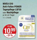Nivea im V-Markt Prospekt Q10 Anti-Falten POWER Tagespflege LSF30 von NIVEA im aktuellen V-Markt Prospekt für 10,99 €