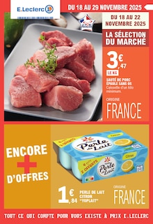 Prospectus E.Leclerc de la semaine "TOUT CE QUI COMPTE POUR VOUS EXISTE À PRIX E.LECLERC" avec 1 page, valide du 18/11/2025 au 29/11/2025 pour Joué-lès-Tours et alentours
