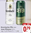 Aktuelles Krombacher Pils oder Jever Pilsener Angebot bei EDEKA in Heidenheim (Brenz) ab 0,79 €