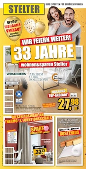 wohnen & sparen Stelter Prospekt der KW 46 "WIR FEIERN WEITER! 33 JAHRE WOHNEN & SPAREN STELTER." Aktueller wohnen & sparen Stelter Prospekt "WIR FEIERN WEITER! 33 JAHRE WOHNEN & SPAREN STELTER." Seite 1 von 10 Seiten