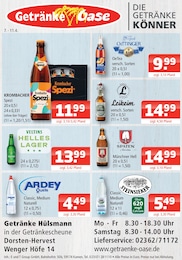 Getränke Oase Prospekt für Marl mit 1 Seite Getränke Oase Prospekt für Marl: "Aktuelle Angebote", 1 Seite, 07.04.2026 - 11.04.2026