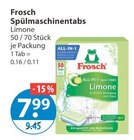 Spülmaschinentabs Angebote von Frosch bei V-Markt Memmingen für 7,99 €