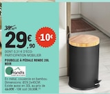 Poubelle à pédale ronde 20L noir - FRANDIS à 29,90 € dans le catalogue E.Leclerc