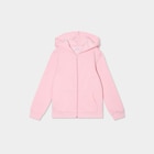 Sweat zippé à capuche droit rose clair fille dans le catalogue La Halle