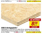 Aktuelle Verlegeplatten Angebote bei toom Baumarkt in Bochum Aktuelles OSB/3-Verlegeplatte Angebot bei toom Baumarkt in Bochum ab 8,59 €