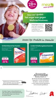 mea - meine apotheke Prospekt der KW 49 "Unsere Dezember-Angebote" Aktueller mea - meine apotheke Prospekt "Unsere Dezember-Angebote" Seite 1 von 4 Seiten