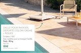 Dalle pour parasol déporté coloris crème + roues en promo chez Botanic Dalle pour parasol déporté coloris crème + roues dans le catalogue Botanic