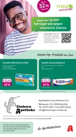 mea - meine apotheke Apotheken Prospekt der aktuellen Woche mit 4 Seiten, gültig von 01.06.2026 bis 30.06.2026, in Colditz und Umgebung Aktueller mea - meine apotheke Apotheken Prospekt in Colditz und Umgebung, "Unsere Juni-Angebote" mit 4 Seiten, 01.06.2026 - 30.06.2026