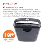 Aktenvernichter 240S von GENIE im aktuellen V-Markt Prospekt für 19,99 €