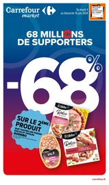 Prospectus Carrefour Market à Reims, "68 millions de supporters", 53 pages de promos valables du 04/06/2024 au 16/06/2024