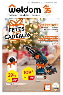 Prospectus Weldom de la semaine "LES FÊTES À PRIX CADEAUX" avec 1 pages, valide du 27/11/2024 au 29/12/2024 pour Chaumont et alentours