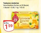 Aktuelles Ländertee Italienische Limone Angebot bei GLOBUS in Duisburg ab 1,59 €