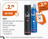 Haarspray oder Haarlack oder Schaumfestiger von Taft im aktuellen Müller Prospekt für 2,49 €