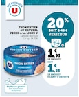 Thon entier au naturel peche a la ligne - U en promo chez Super U Athis-Mons à 1,59 €