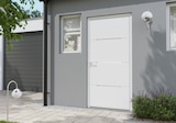 Porte d'entrée alu blanc mahe 215x90 droite en promo chez Brico Dépôt Porte d'entrée alu blanc mahe 215x90 droite dans le catalogue Brico Dépôt
