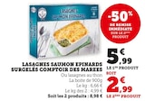 Lasagnes saumon épinards surgelés - Comptoir des marées en promo chez Super U Hyères à 2,99 €