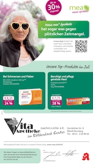 mea - meine apotheke Prospekt der Woche "Unsere Juli-Angebote" Seite 1, 01.07.2025 bis 31.07.2025 für Nürnberg Aktueller mea - meine apotheke Prospekt "Unsere Juli-Angebote" Seite 1 von 4 Seiten für Nürnberg