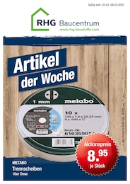 RHG Baucentrum Prospekt für Mohlsdorf-Teichwolframsdorf: "Artikel der Woche!", 1 Seite, 03.03.2025 - 08.03.2025