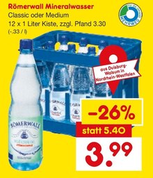 Mineralwasser bei Netto Getränke-Markt in Hattingen Mineralwasser im Angebot bei Netto Getränke-Markt Hattingen für 3,99 €