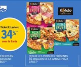 Promo 34% avec la carte ticket e.Leclerc sur sur les produits présents en magasin de la gamme pizza crust à  dans le catalogue E.Leclerc à Plouguernével