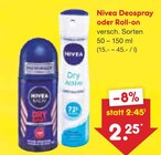 Deospray oder Roll-on Angebote von Nivea bei Netto Marken-Discount Friedrichshafen für 2,25 €