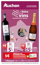 Auchan Catalogue "La foire aux vins, au plus proche des vignerons", 72 pages, Charenton-le-Pont,  27/09/2022 - 11/10/2022