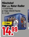 Bier oder Natur-Radler im Angebot bei Trinkgut in Burghausen Bier oder Natur-Radler Angebote von Mönchshof bei Trinkgut Burghausen für 14,99 €