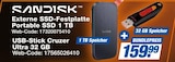 Externe SSD-Festplatte Portable SSD + USB-Stick Cruzer Ultra 32 GB im Angebot bei expert in Bielefeld Externe SSD-Festplatte Portable SSD + USB-Stick Cruzer Ultra 32 GB Angebote von SANDISK bei expert Bielefeld für 159,99 €