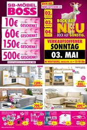 Aktueller SB Möbel Boss Prospekt mit Kunstblumen, "BOCK AUF NEU - BOCK AUF GÜNSTIG!", Seite 1