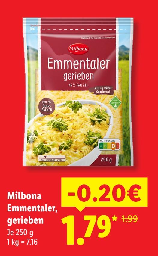 Emmentaler, gerieben