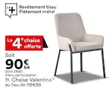 Chaise - VALENTINA - But à Taverny Chaise - VALENTINA en promo chez But Taverny à 90,64 €