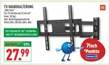 TV-WANDHALTERUNG im Angebot bei Marktkauf in Gelsenkirchen TV-WANDHALTERUNG Angebote von ONE FOR ALL bei Marktkauf Gelsenkirchen für 27,99 €