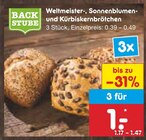 Aktuelle Kürbis Angebote bei Netto Marken-Discount in Erfurt Aktuelles Weltmeister-, Sonnenblumen- und Kürbiskernbrötchen Angebot bei Netto Marken-Discount in Erfurt ab 1,00 €