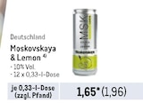 Moskovskaya & Lemon Angebote bei Metro Wilhelmshaven für 1,96 €